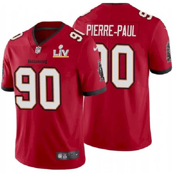 Men Tampa Bay Buccaneers 90 Jason Pierre-Paul Nike Red Super Bowl LV Limited NFL Jersey